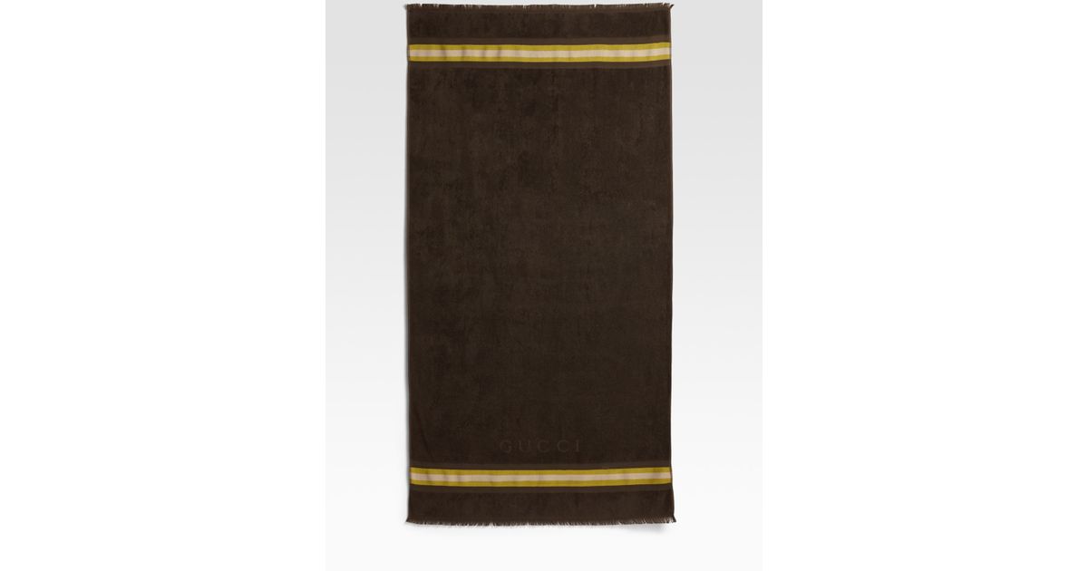 Gucci Cotton Beach Towel in Brown Lyst