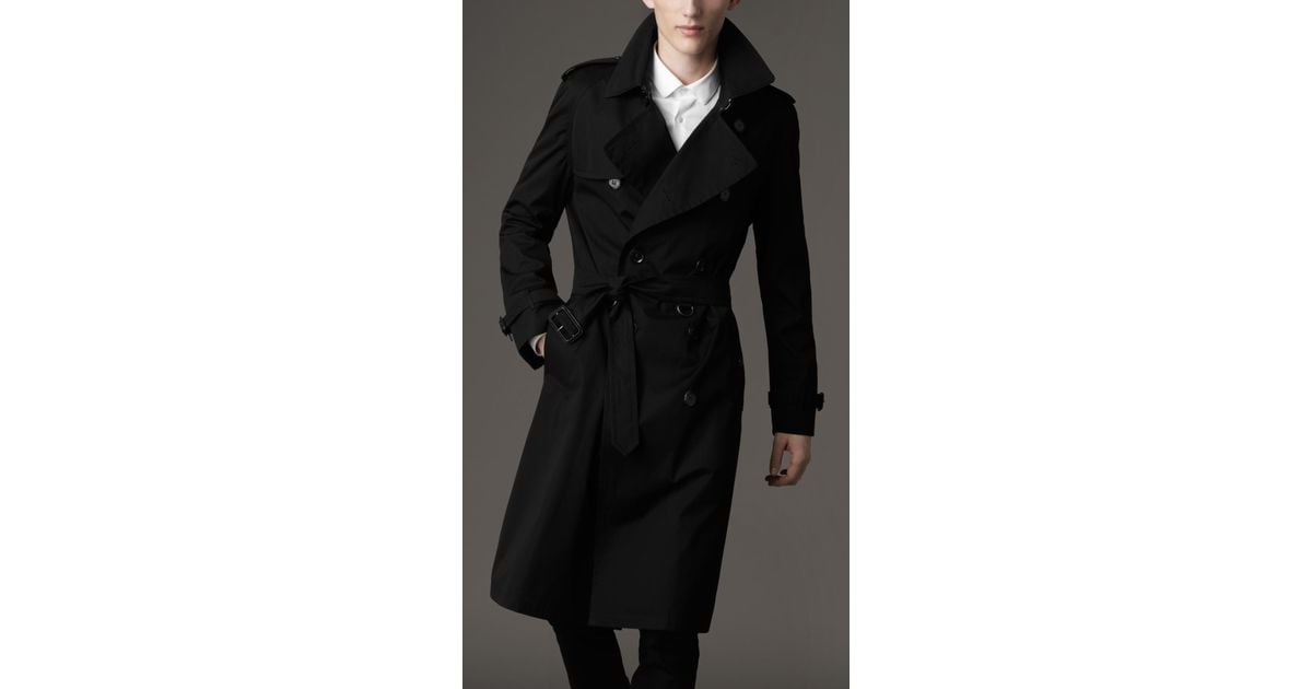 Burberry Long Back Pleat Trench Coat in Black for Men Lyst UK