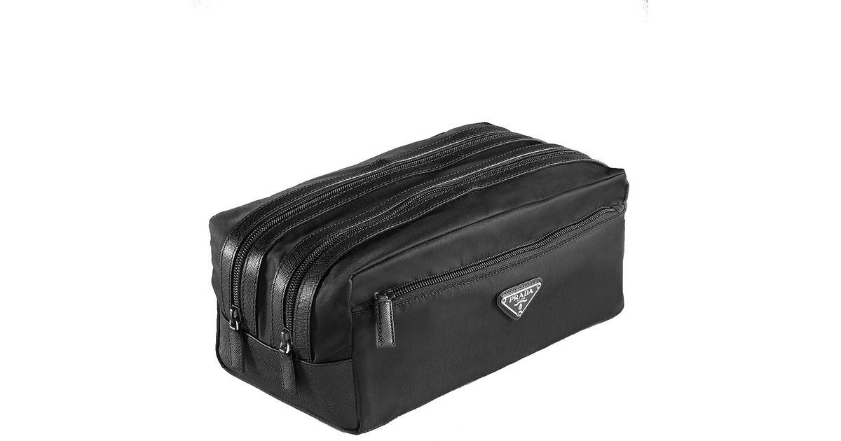 Prada Nylon Double-zip Travel Kit in Black for Men (nero) | Lyst  