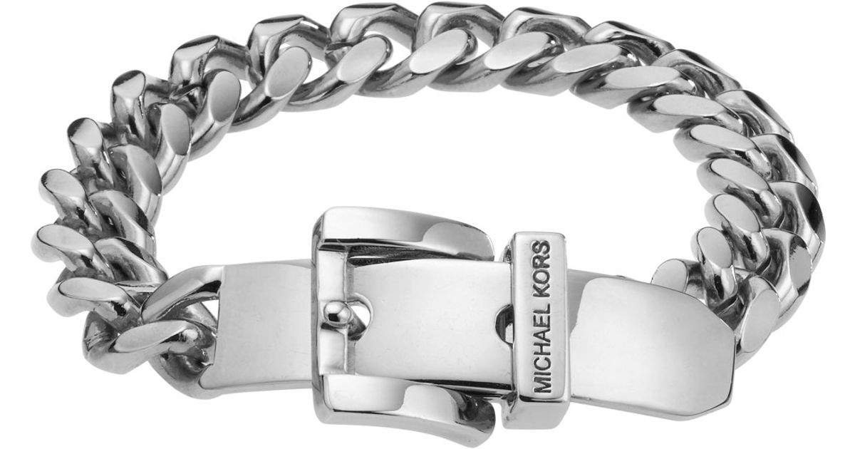 michael kors silver buckle bracelet