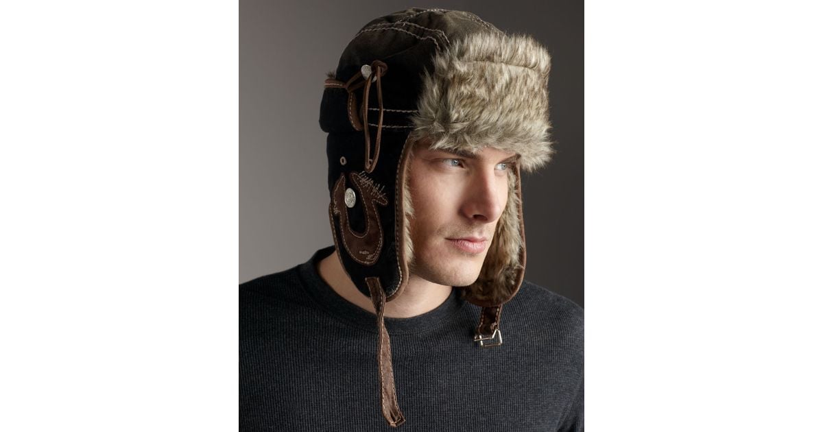 Lyst True Religion Canvas Trapper Hat in Green for Men