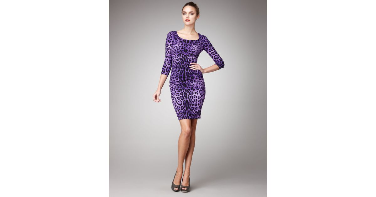 lilac leopard print dress