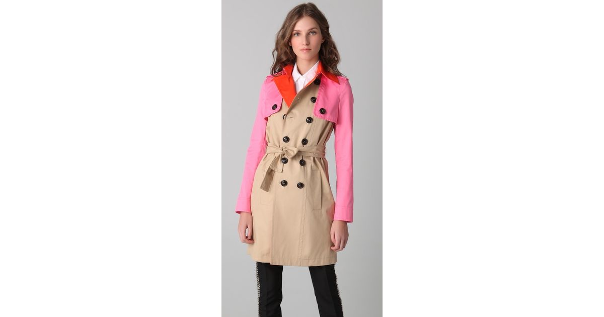 DSquared² Color Block Trenchcoat in Camel (Natural) | Lyst