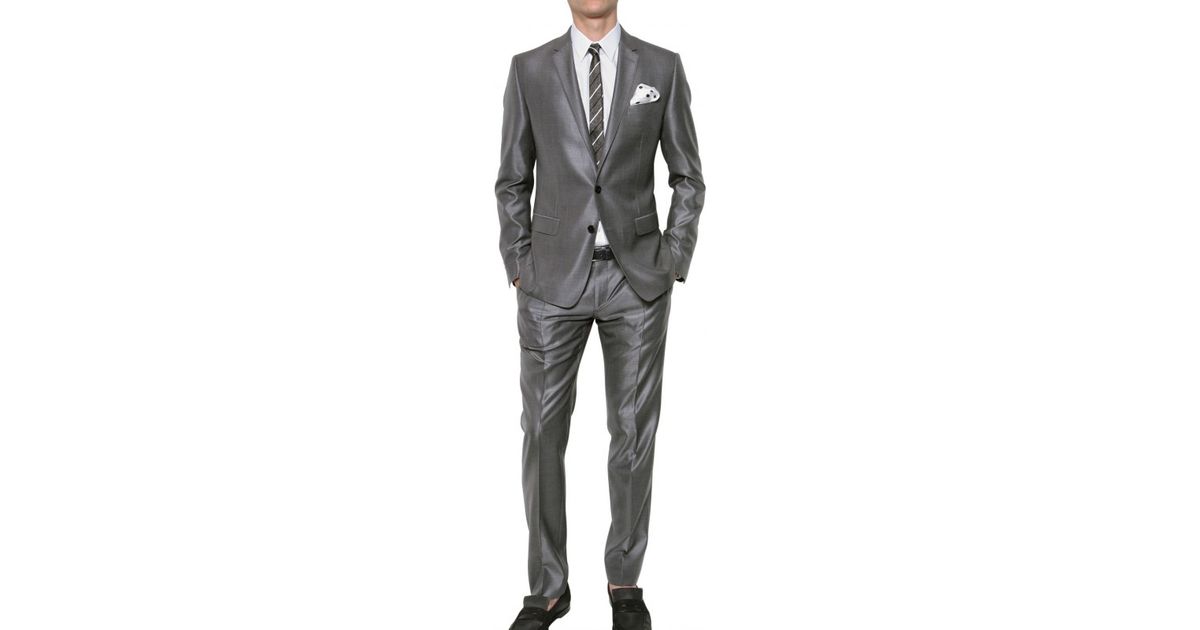 Dolce & Gabbana Jaspé Wool & Silk Blend Suit in Grey (Gray) for Men - Lyst
