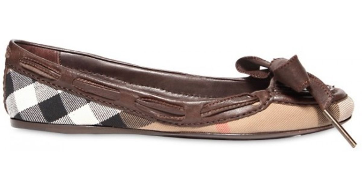 burberry nova check ballerina flats