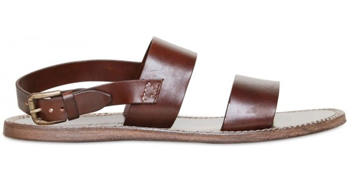 Dolce & Gabbana Bobby Leather Friar Sandals in Brown for Men - Lyst