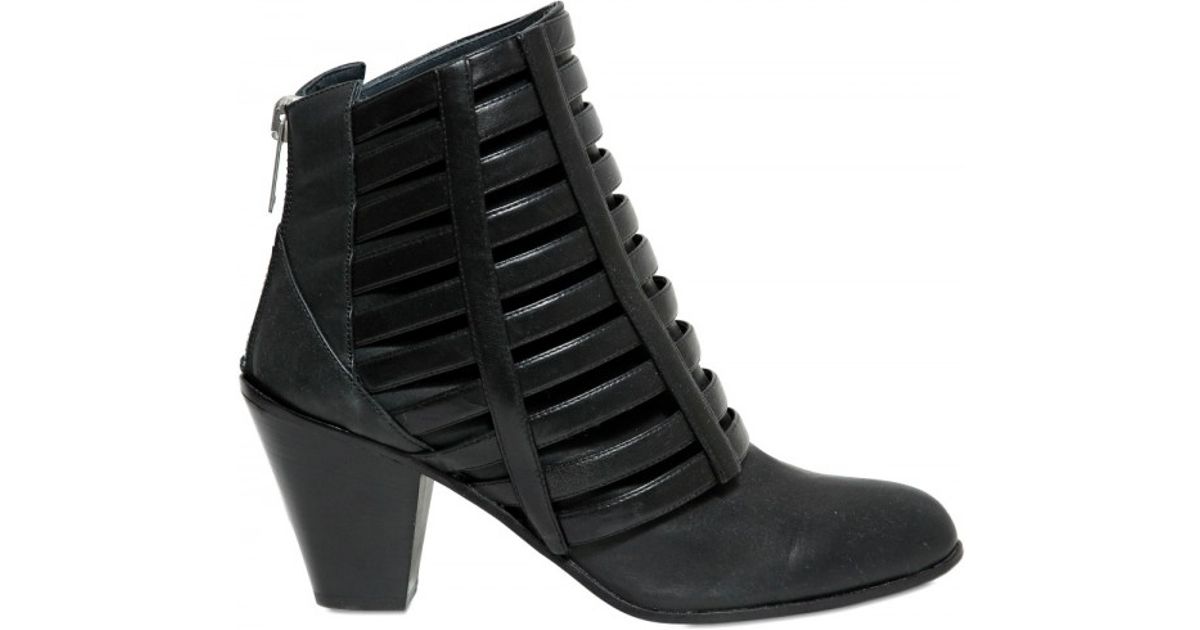 black cuban heel ankle boots