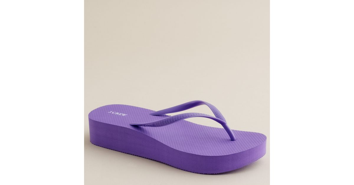 purple wedge flip flops