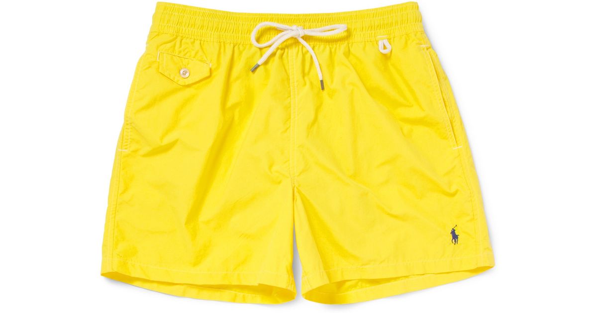 Polo Ralph Lauren Drawstring Swim Shorts in Yellow for Men Lyst