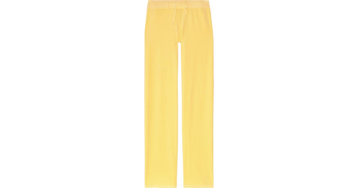 Juicy Couture Velour Track Pants in Yellow