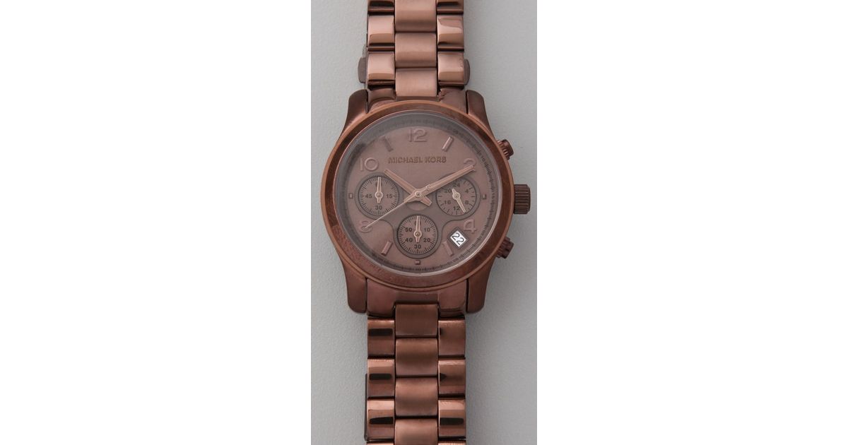michael kors chocolate brown watch