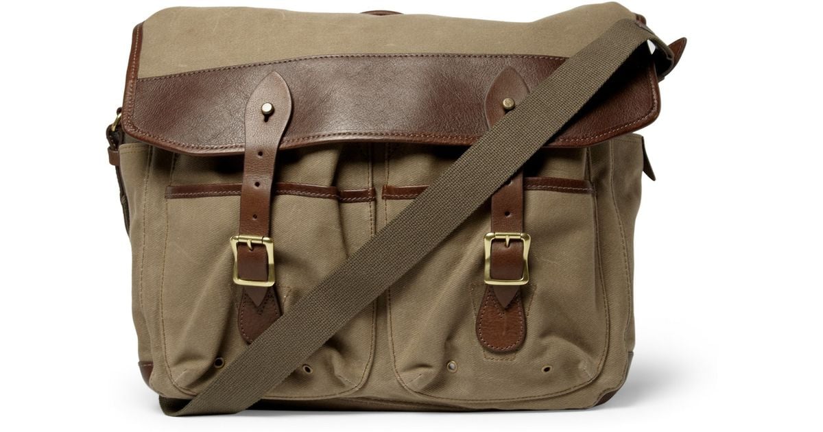 Waxed Canvas Messenger Bag - Vintage Shoulder Bag