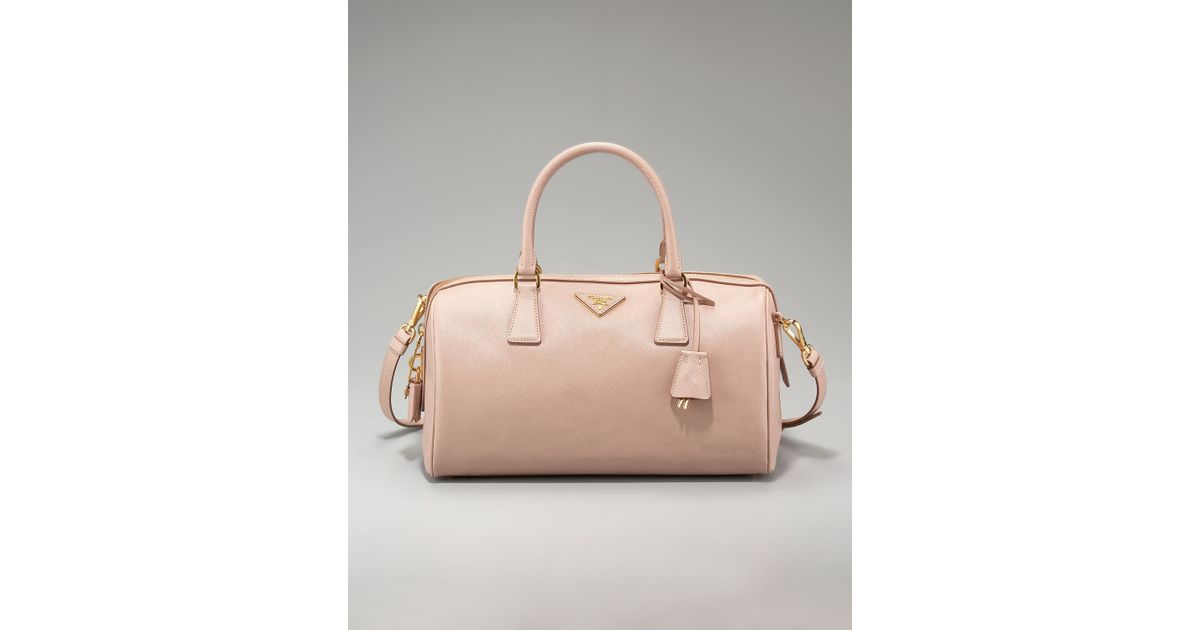 Prada Pink Saffiano Lux Top Handle Bag