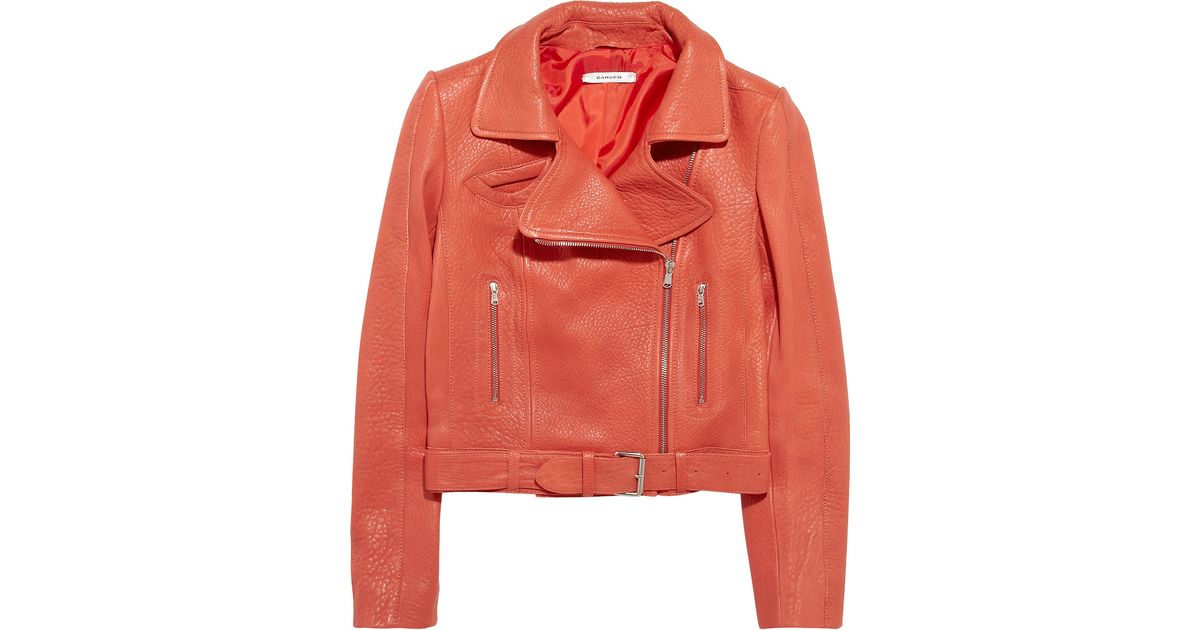 Carven Textured Leather Biker Jacket