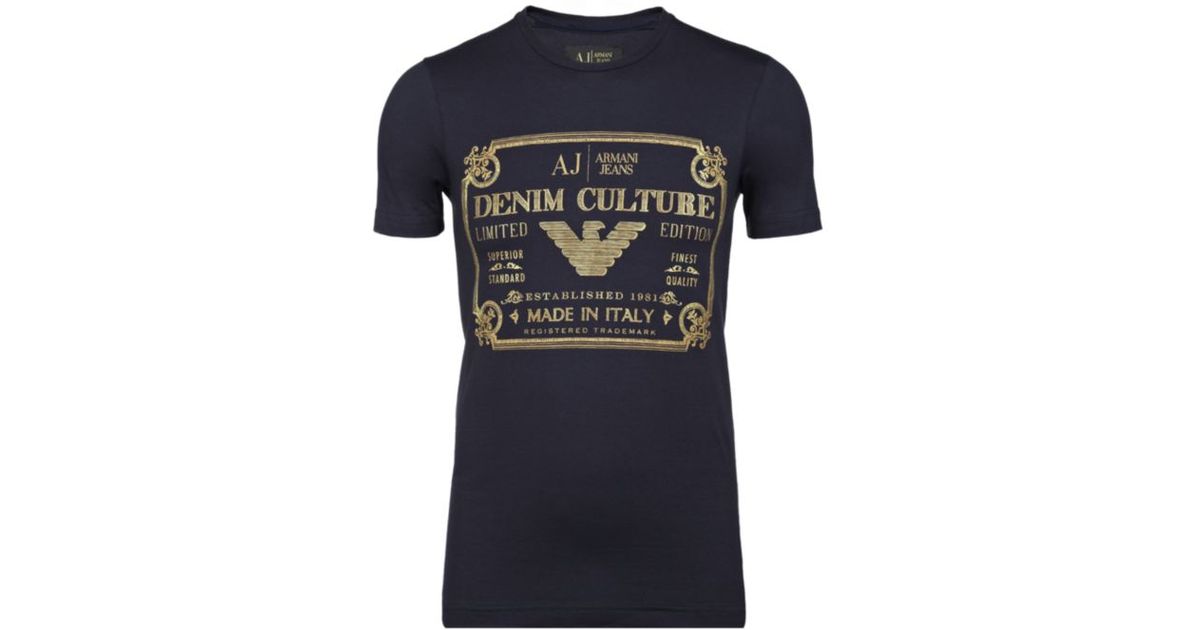 Armani Jeans Denim Culture T-shirt in Blue for Men | Lyst Canada