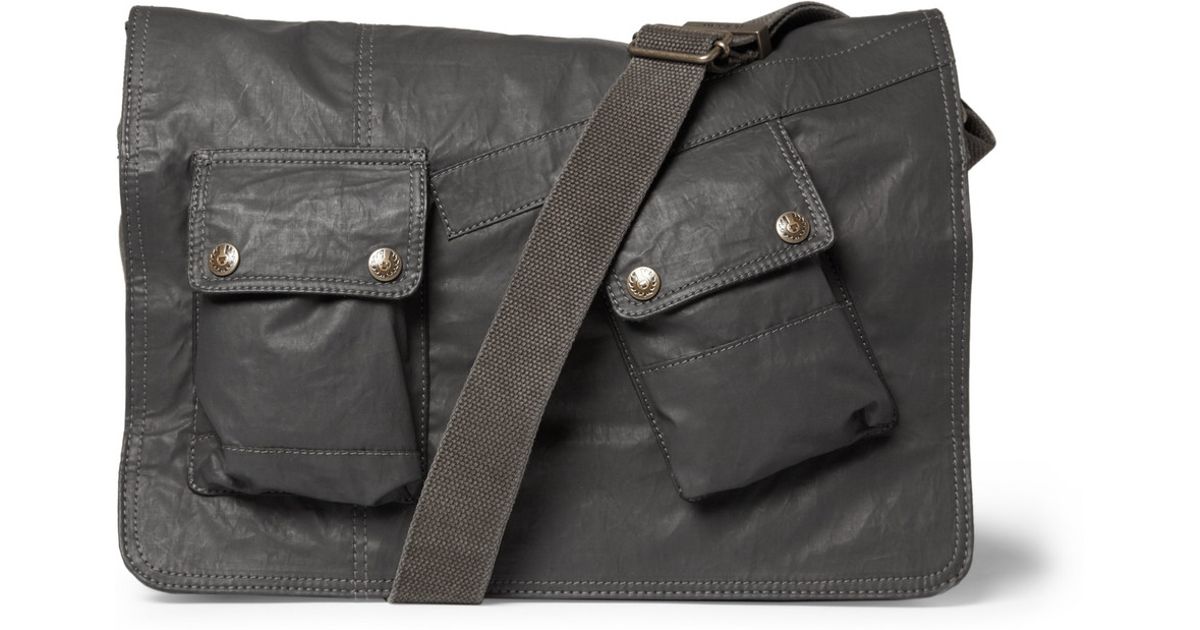 waxed cotton messenger bag