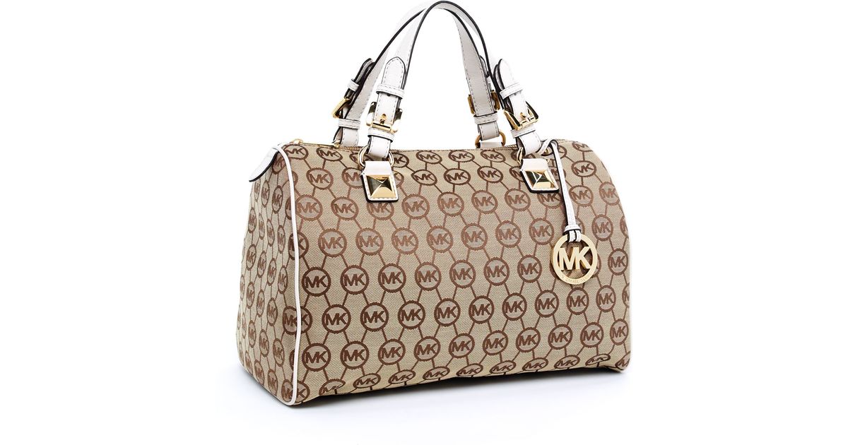 michael kors grayson large satchel monogram