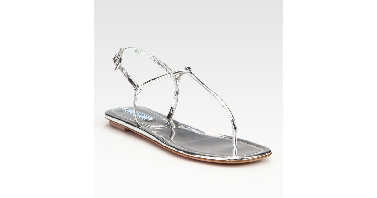 prada flat leather thong sandals