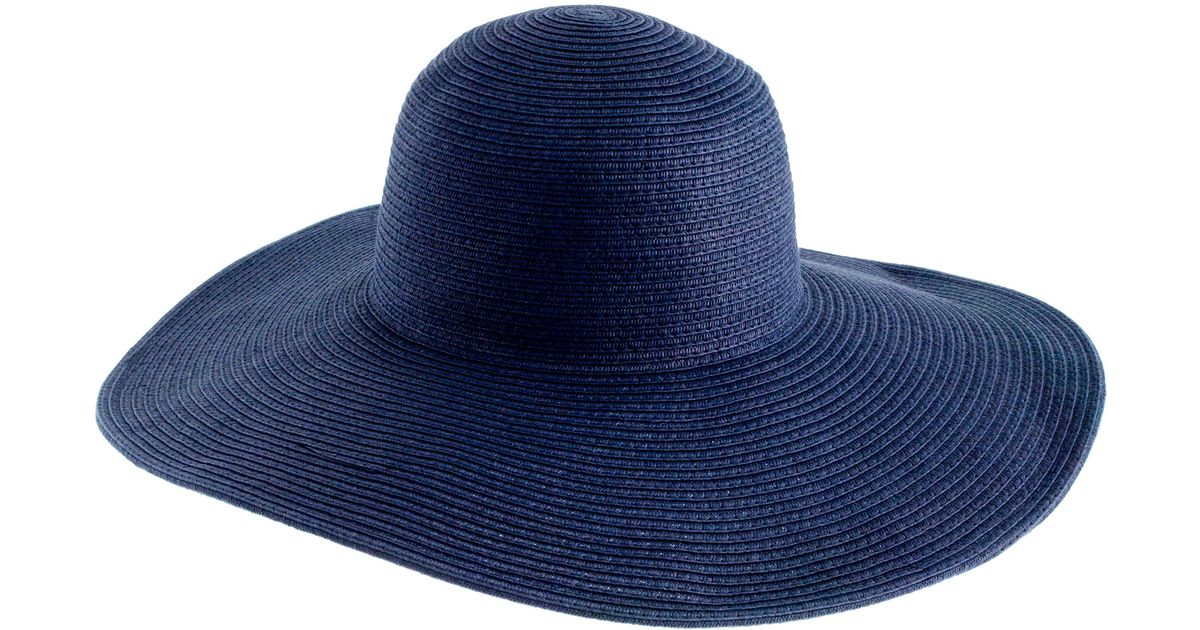 J.Crew Summer Straw Hat in Navy (Blue 