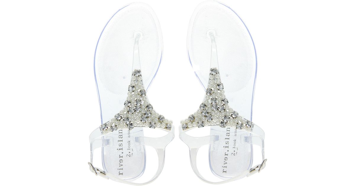 diamante jelly flip flops