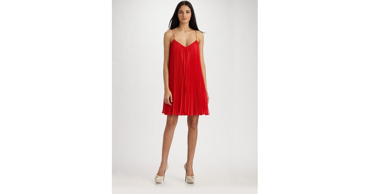 Pleated spaghetti strap dress Clearance