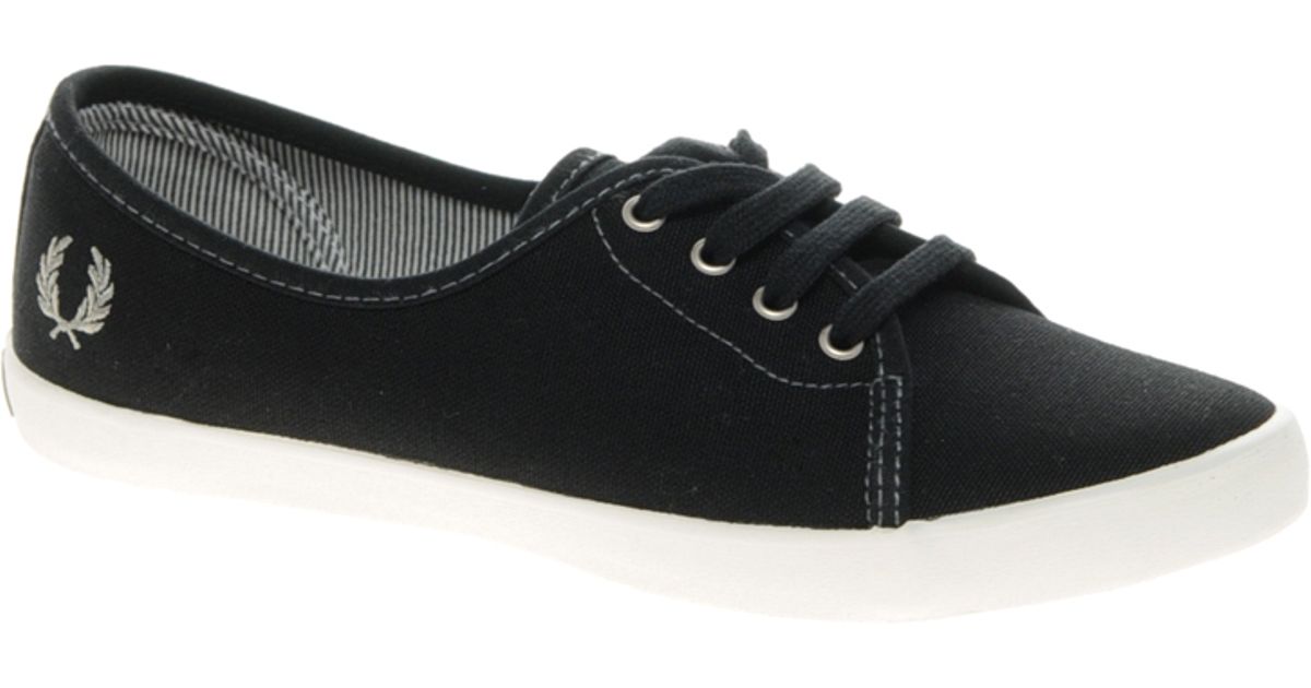 ladies black canvas plimsolls