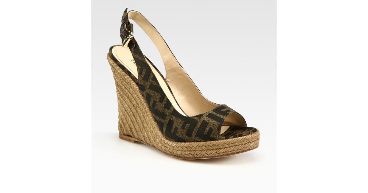brown sling back wedges