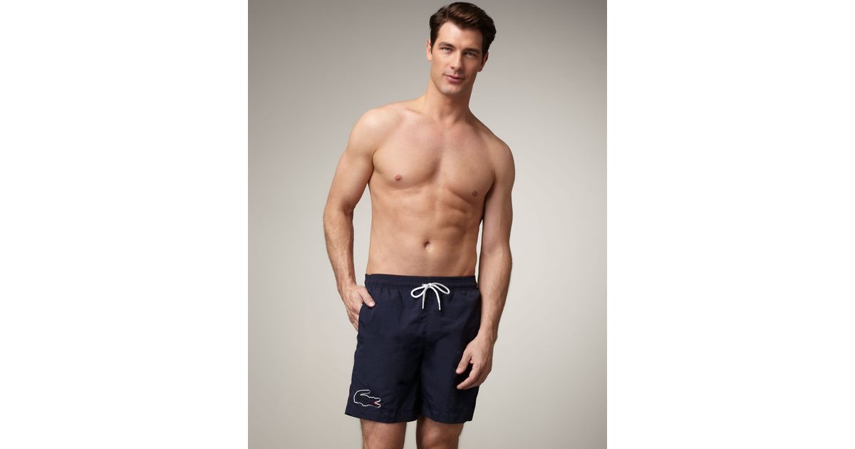 lacoste swim shorts navy