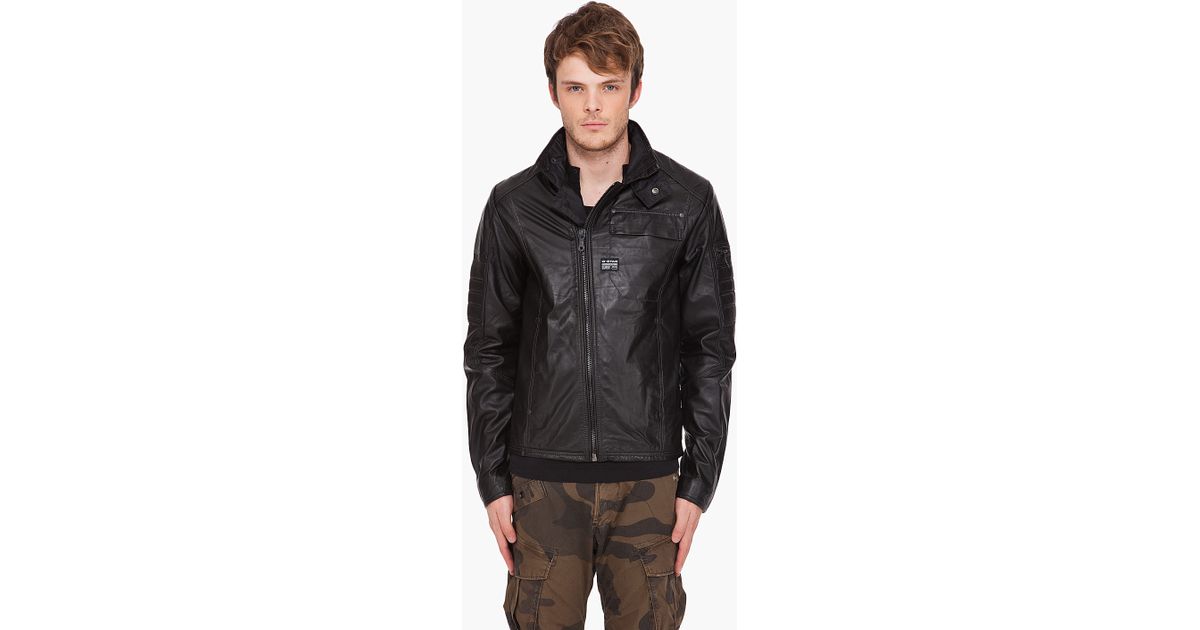 Lyst G Star Raw Jet Mfd Leather Jacket In Black For Men