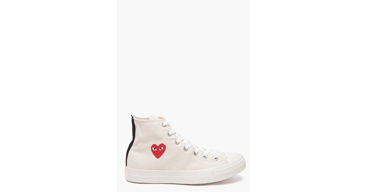 Play Comme Des Garçons Converse Red Heart Sneakers In White For Men Lyst