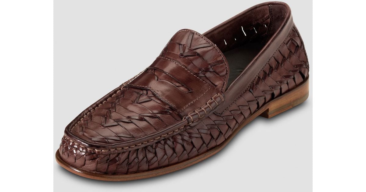 woven penny loafers