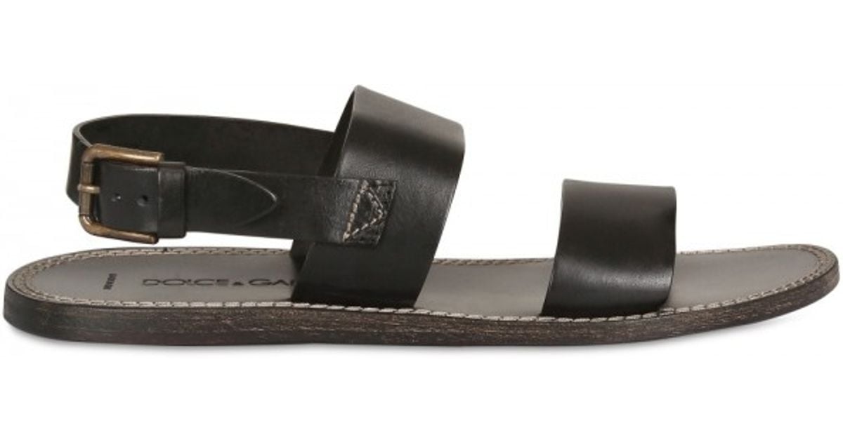 Dolce & Gabbana Bobby Leather Friar Sandals in Black for Men - Lyst
