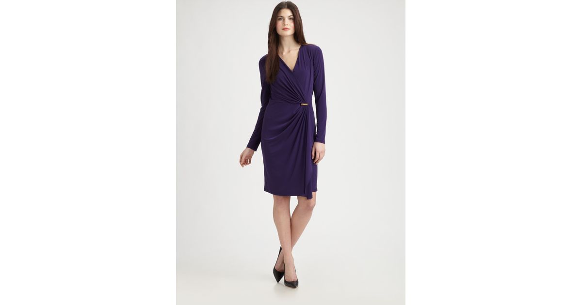 michael kors jersey wrap dress