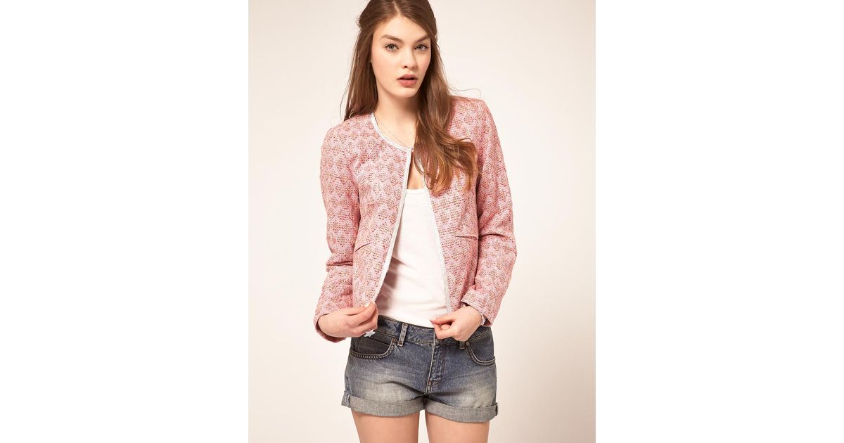 pink boucle jacket