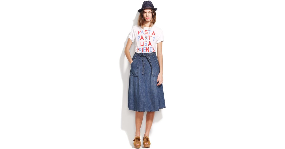 madewell denim wrap skirt