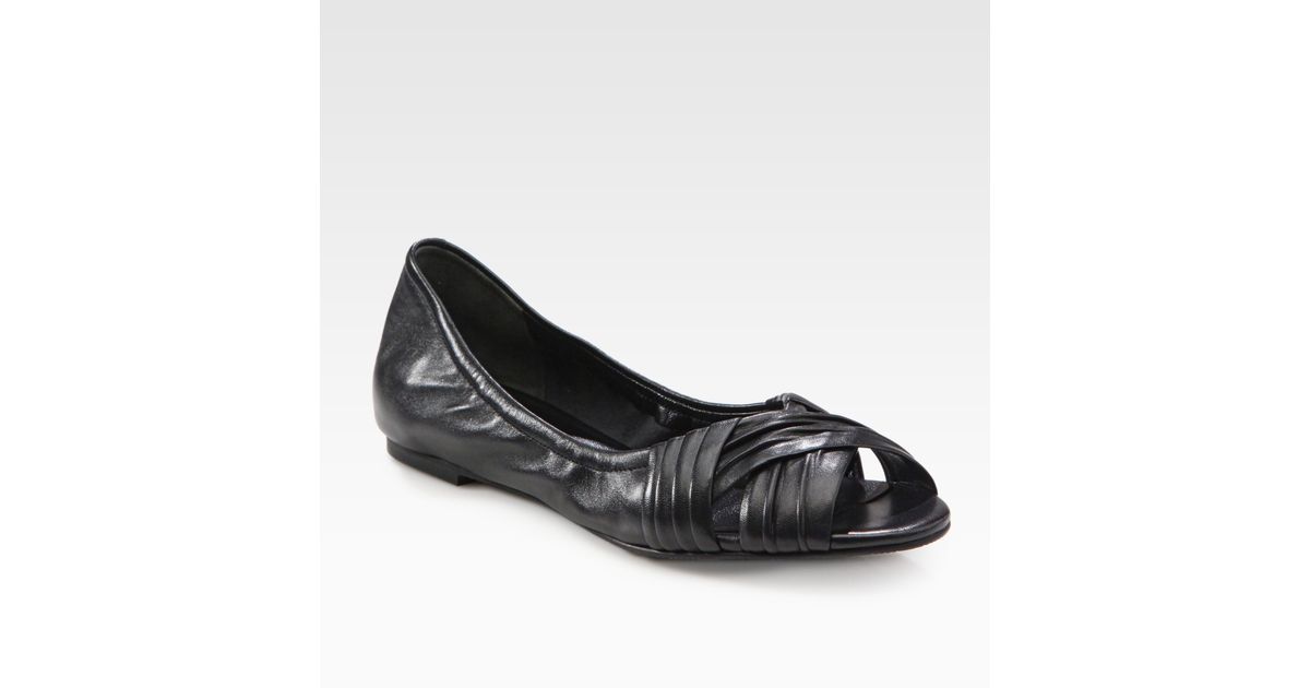 cole haan peep toe flats