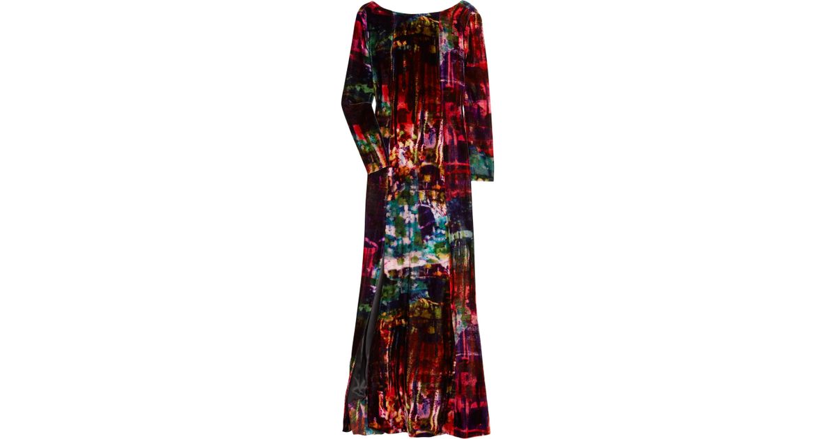 Erdem Daniella Printed Velvet Gown Lyst
