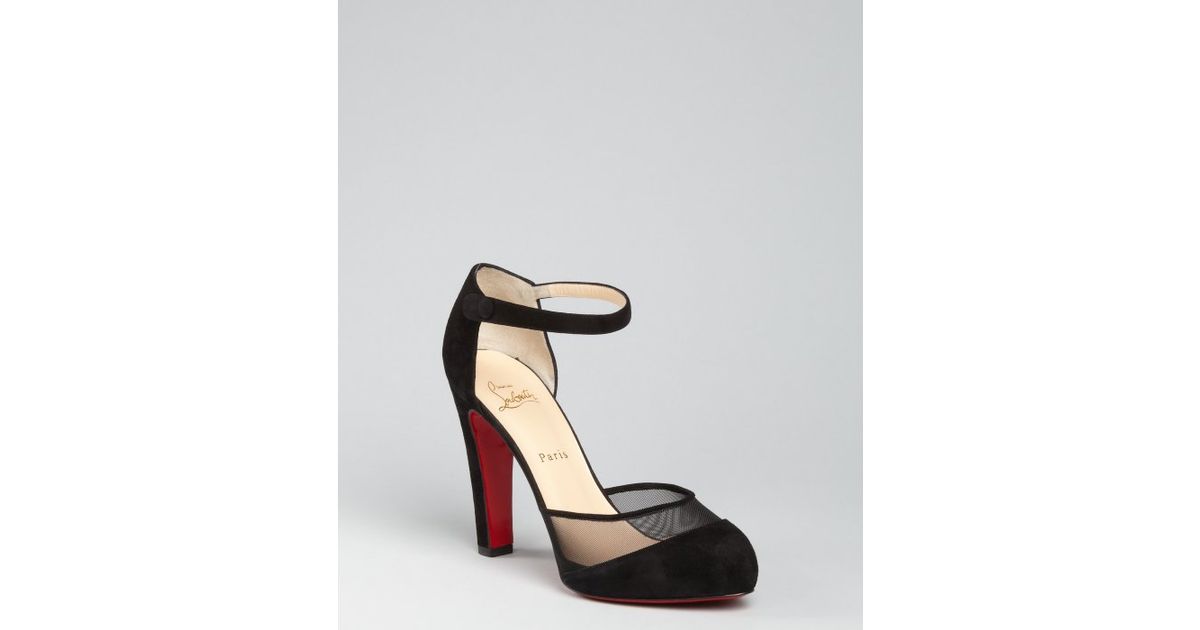 price of christian louboutin shoes - Christian louboutin Black Suede and Mesh Vicky Jane 120 Ankle ...
