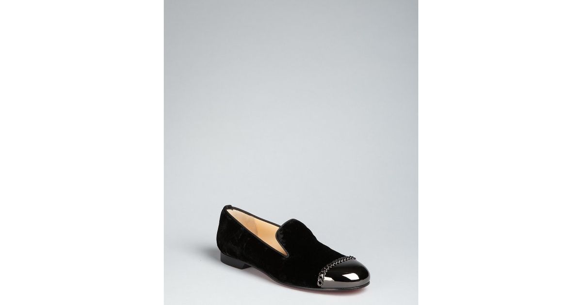 louboutin shoe replica - christian louboutin loafers Black velvet gunmetal cap toes | The ...