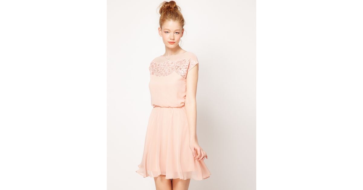 asos peach dress