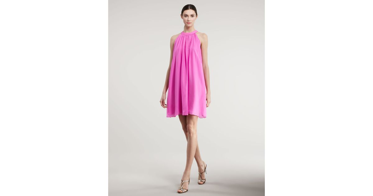 pink trapeze dress