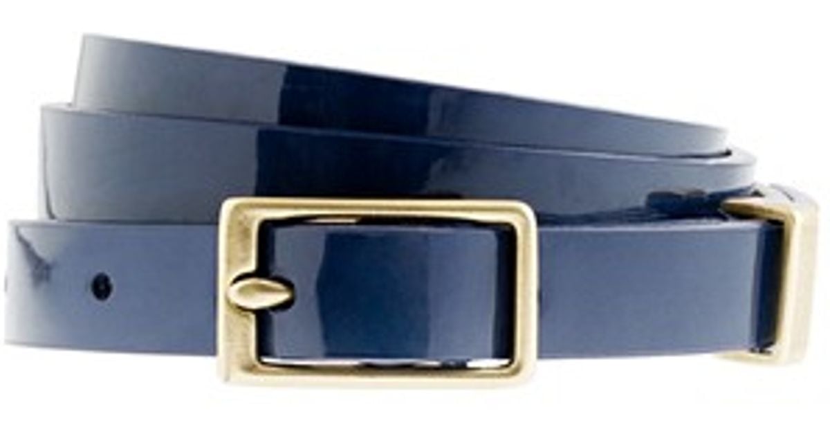 J.Crew Patent Leather Belt in Navy (Blue) Lyst