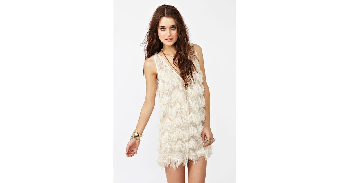 Nasty Gal Camilla Fringe Dress in Cream (Natural) Lyst