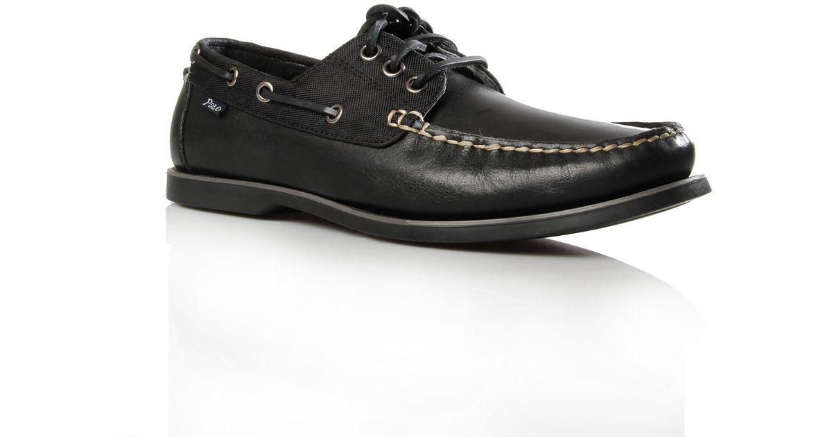 black polo boat shoes
