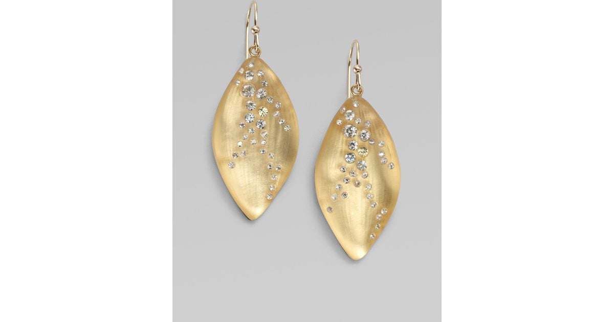 Alexis Bittar Swarovski Crystal Accented Lucite Leaf Drop Earrings in  Metallic | Lyst