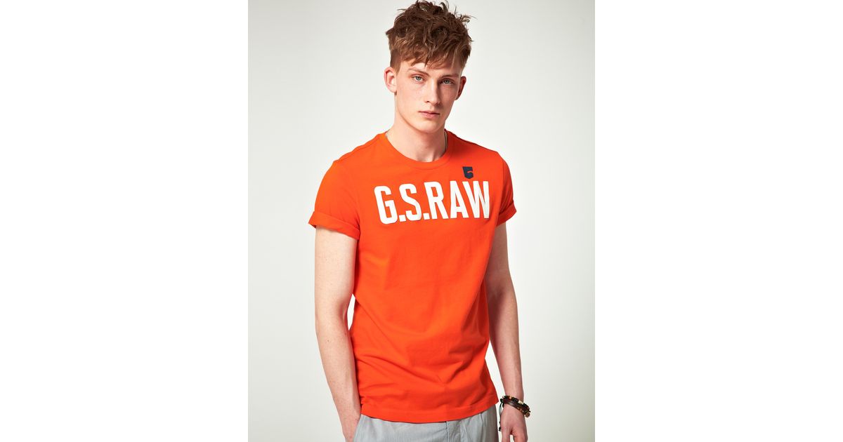 orange g star shirt