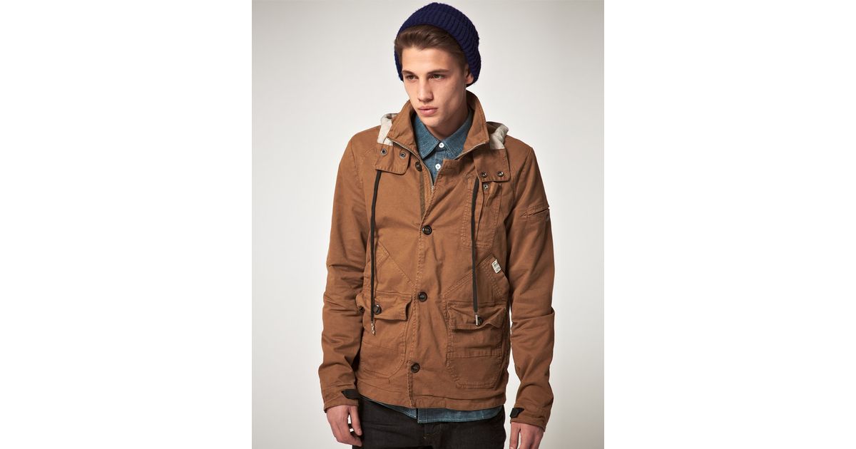 G-Star RAW Gstar Ontario Hooded Jacket in Brown for Men | Lyst