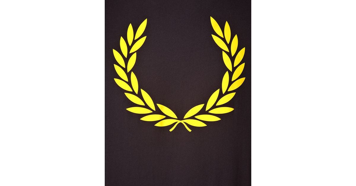 Fred Perry Fred Perry Laurel Print Tshirt in Black for Men - Lyst