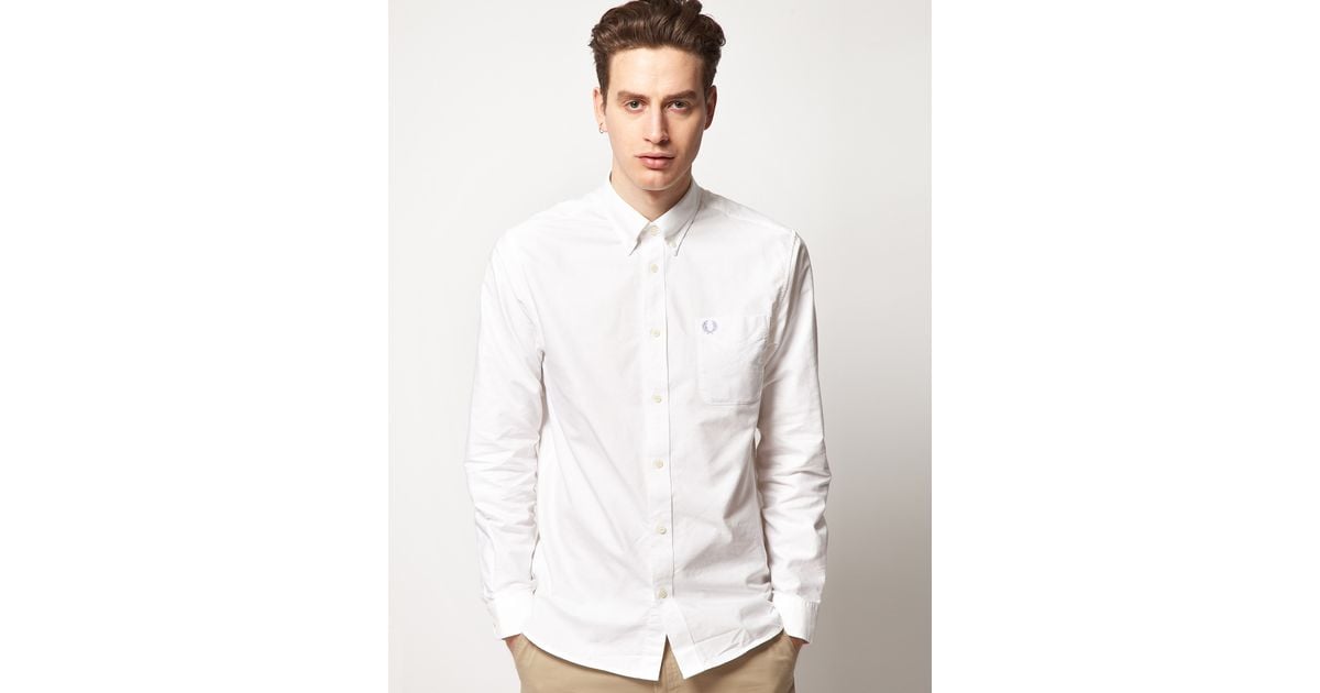 blanc Fred Perry Oxford shirt