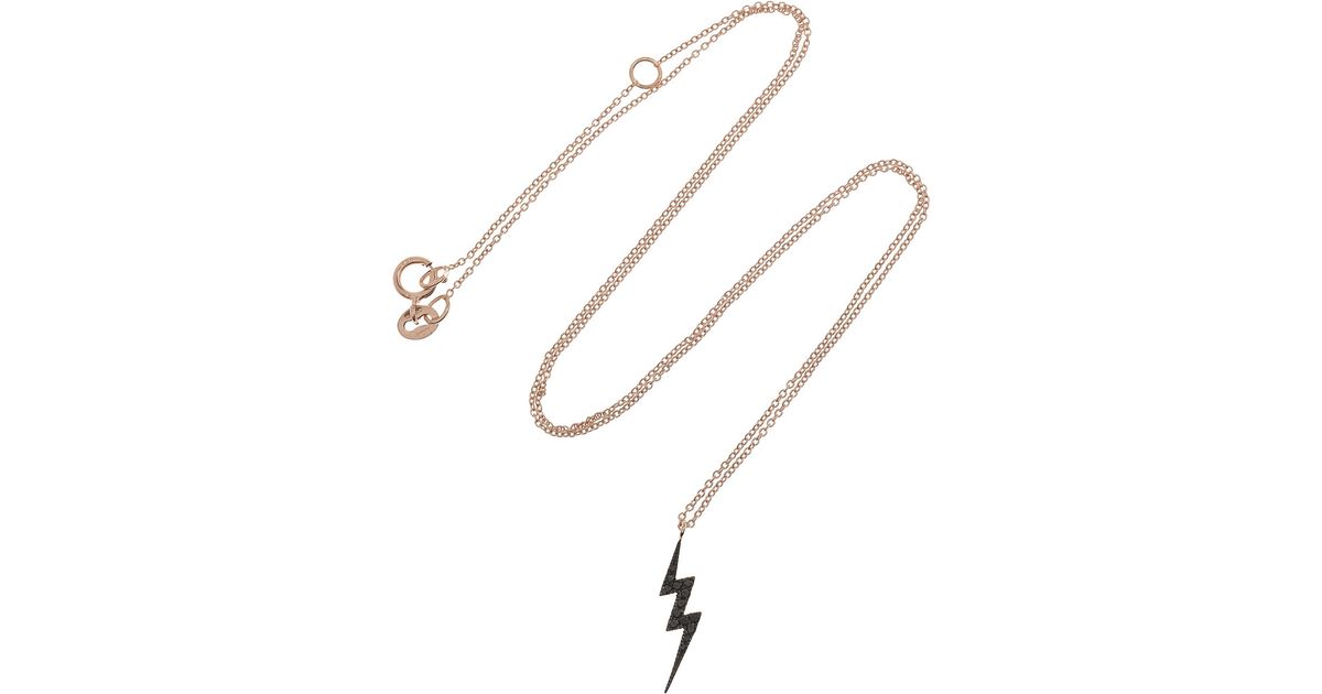Lyst Diane Kordas Lightning Bolt 18karat Rose Gold Diamond Lyst Diane Kordas Lightning Bolt 18karat Rose Gold Diamond Necklace In Metallic
